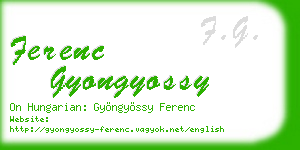 ferenc gyongyossy business card