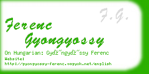 ferenc gyongyossy business card